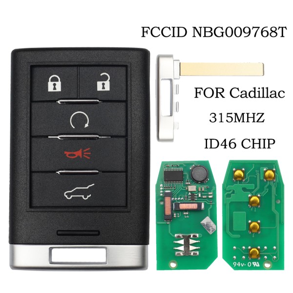 2010-2015 Cadillac SRX ATS XTS / 5-Button Smart Key / NBG009768 (AFTERMARKET)